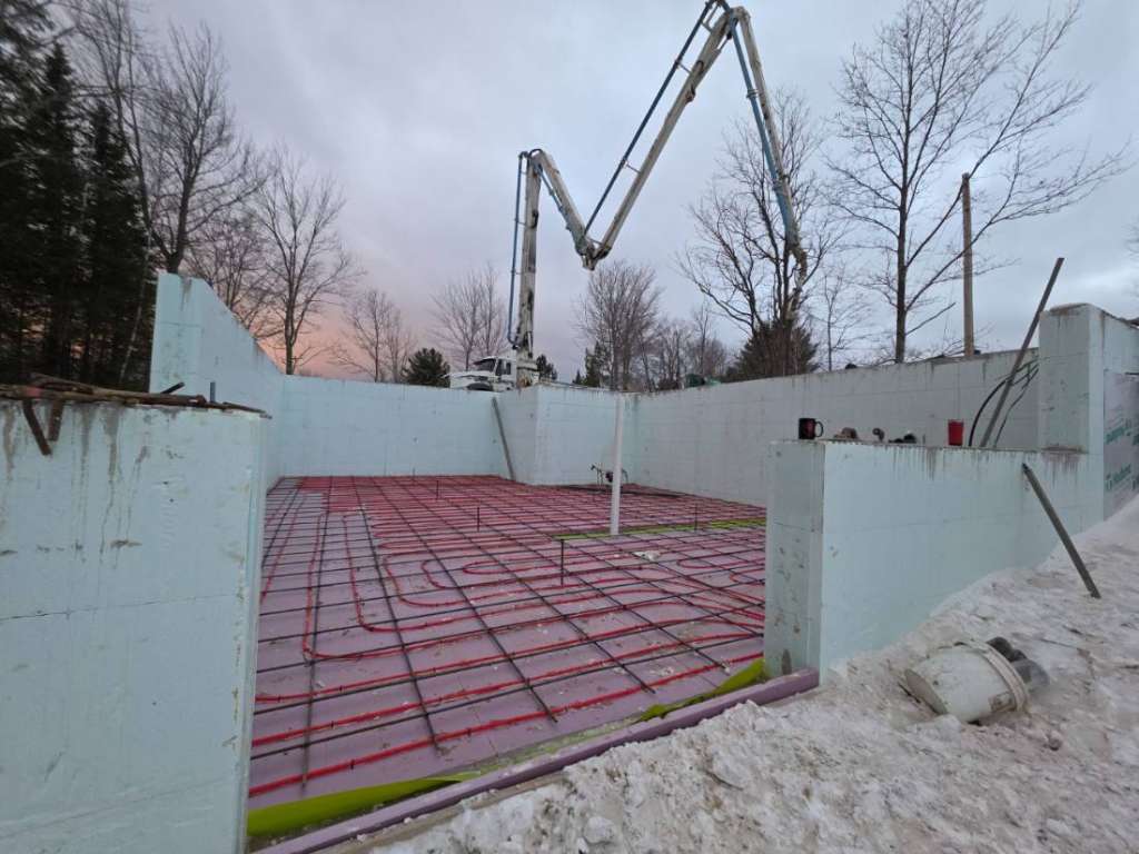 Sub slab insulation winter construction phillips maine