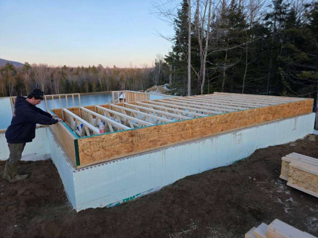 Floor joist framing winter construction phillips maine