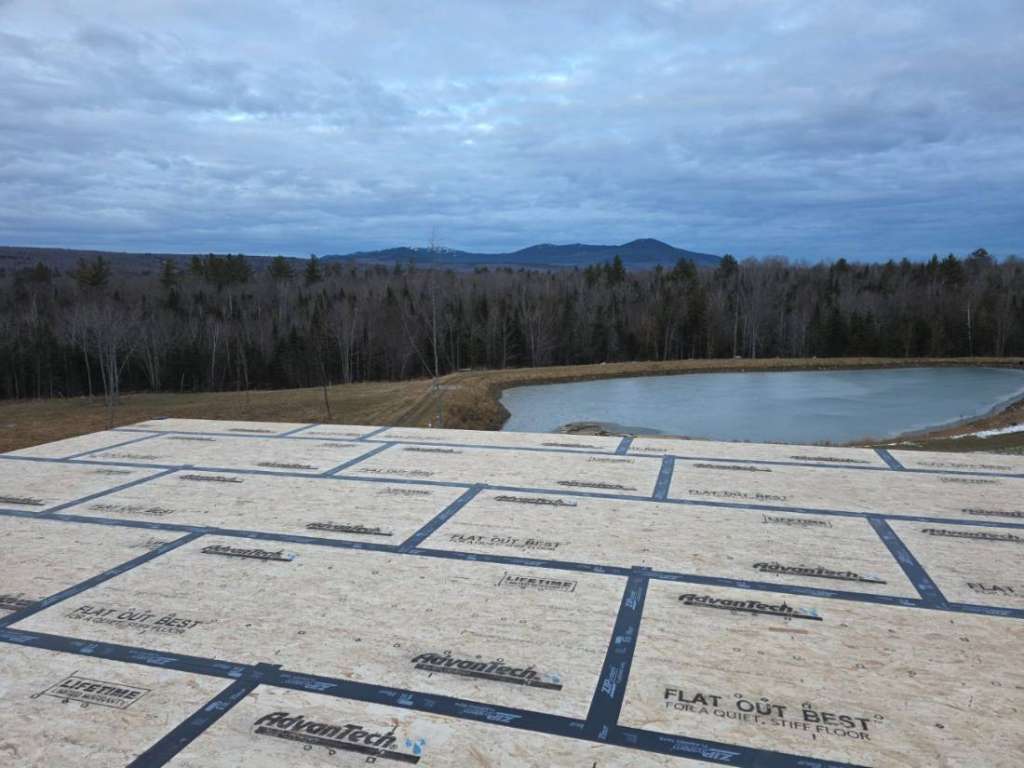 Subfloor decking winter construction phillips maine