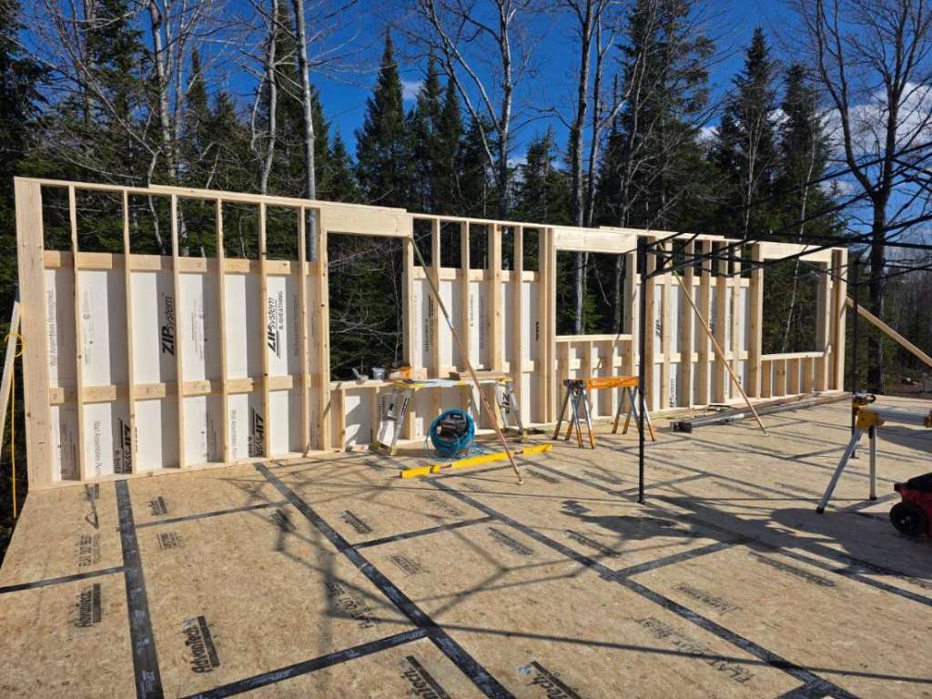 Wall framing winter construction phillips maine
