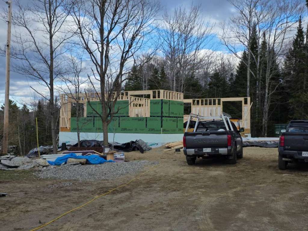 Wall framing winter construction phillips maine