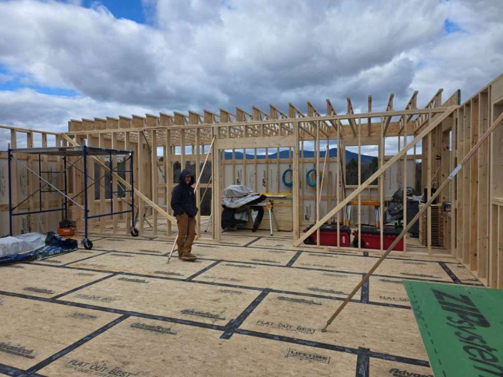 Wall framing winter construction phillips maine