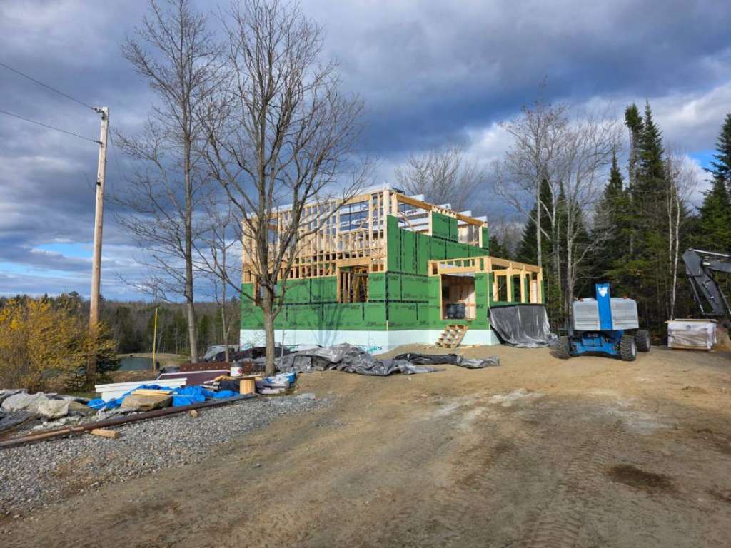 Zip system exterior sheathing winter construction phillips maine