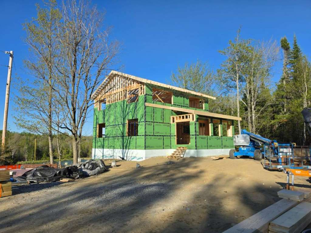 Exterior weatherization elevation winter construction phillips maine