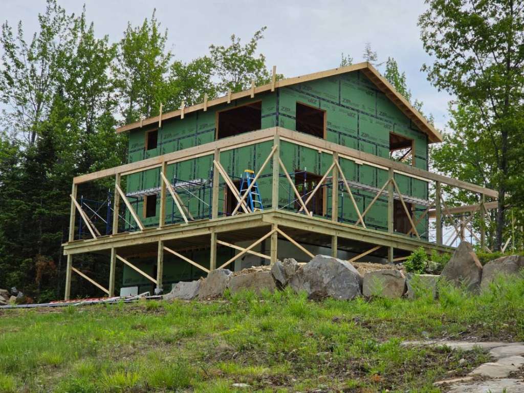 Exterior weatherization elevation winter construction phillips maine