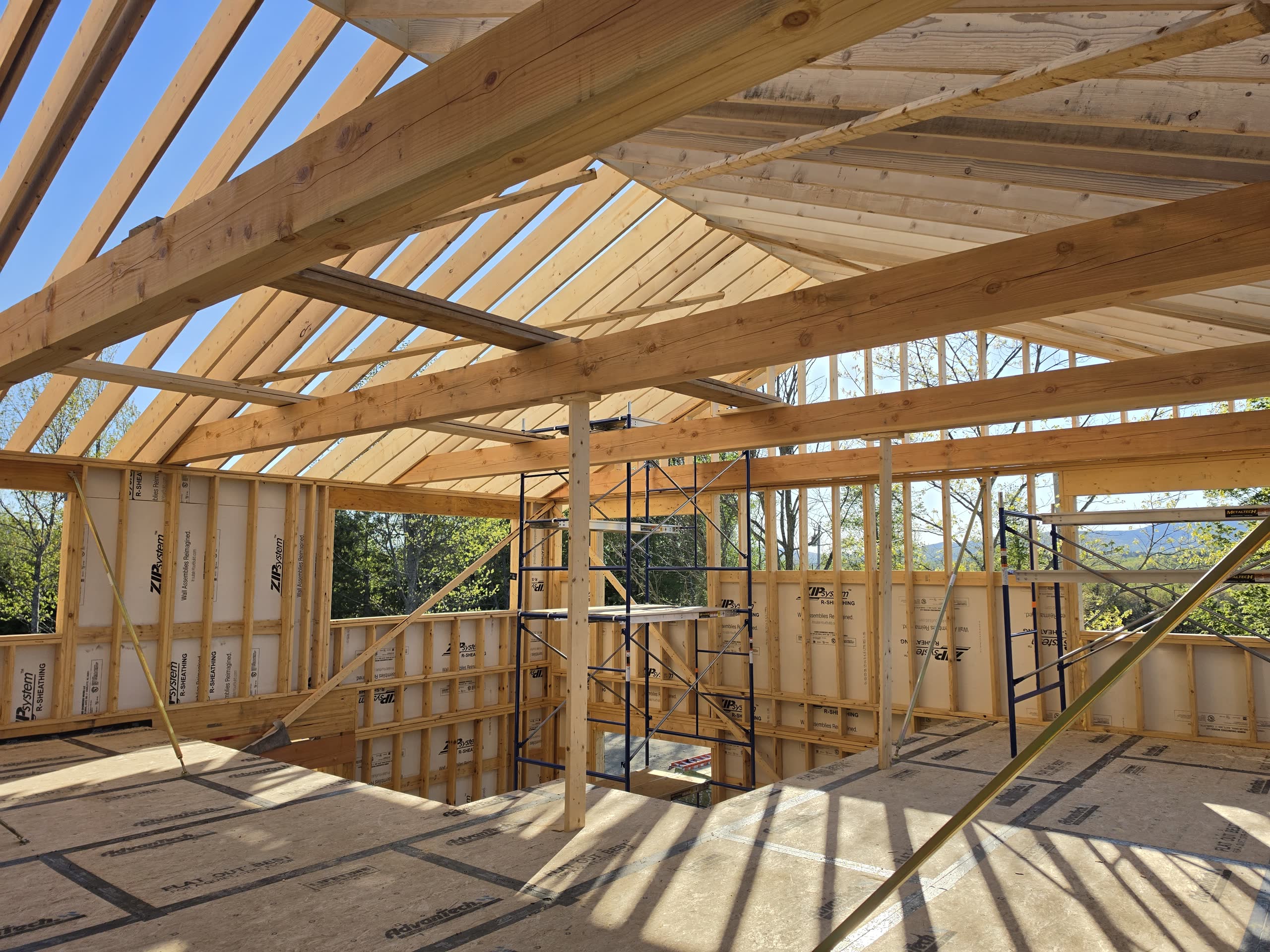 Custom home exterior built by Winter Construction in Phillips, Maine