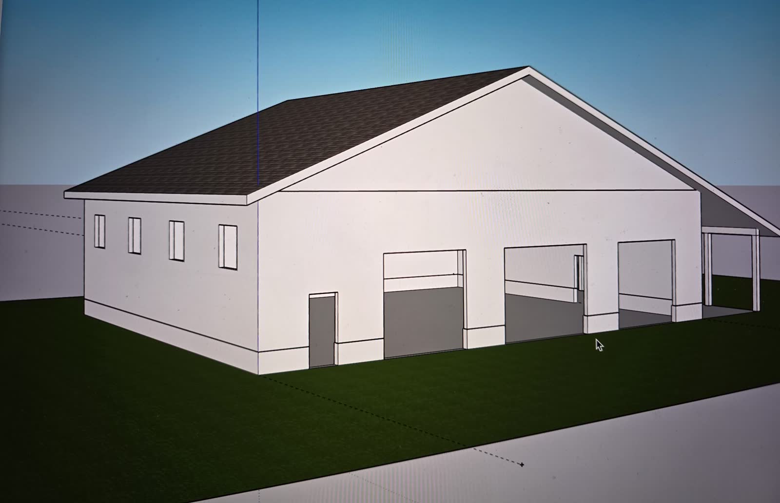 Designed in SketchUp with the homeowners at a Winter Construction garage build in Western Maine