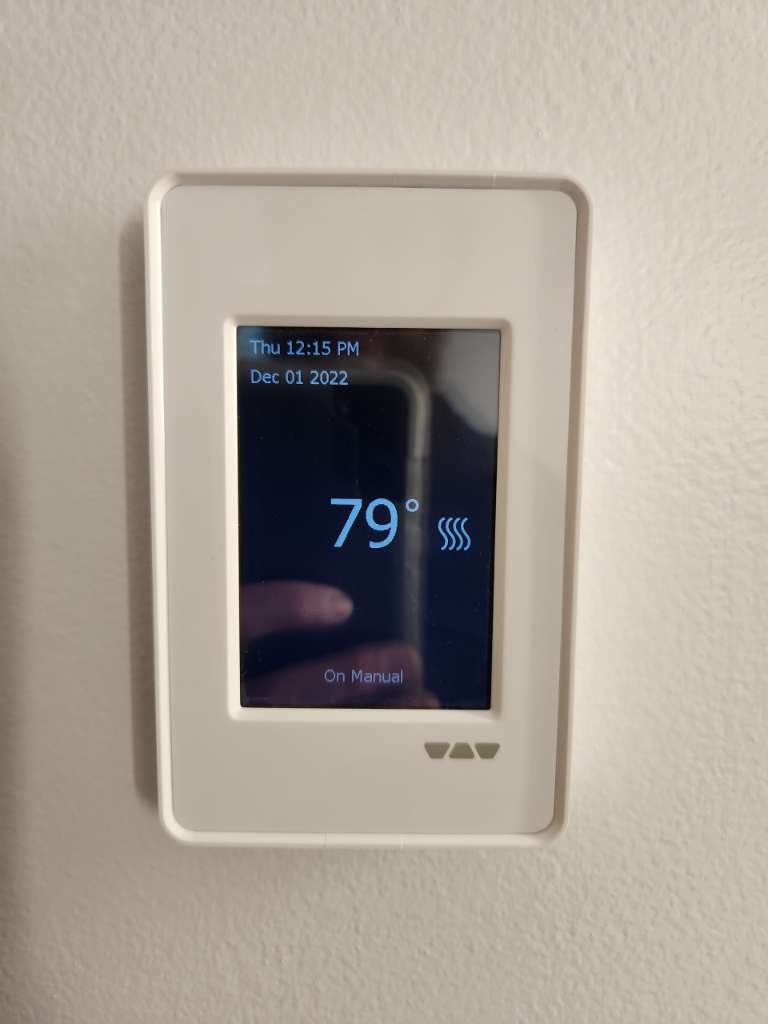 Radiant floor thermostat winter construction bathroom remodel maine
