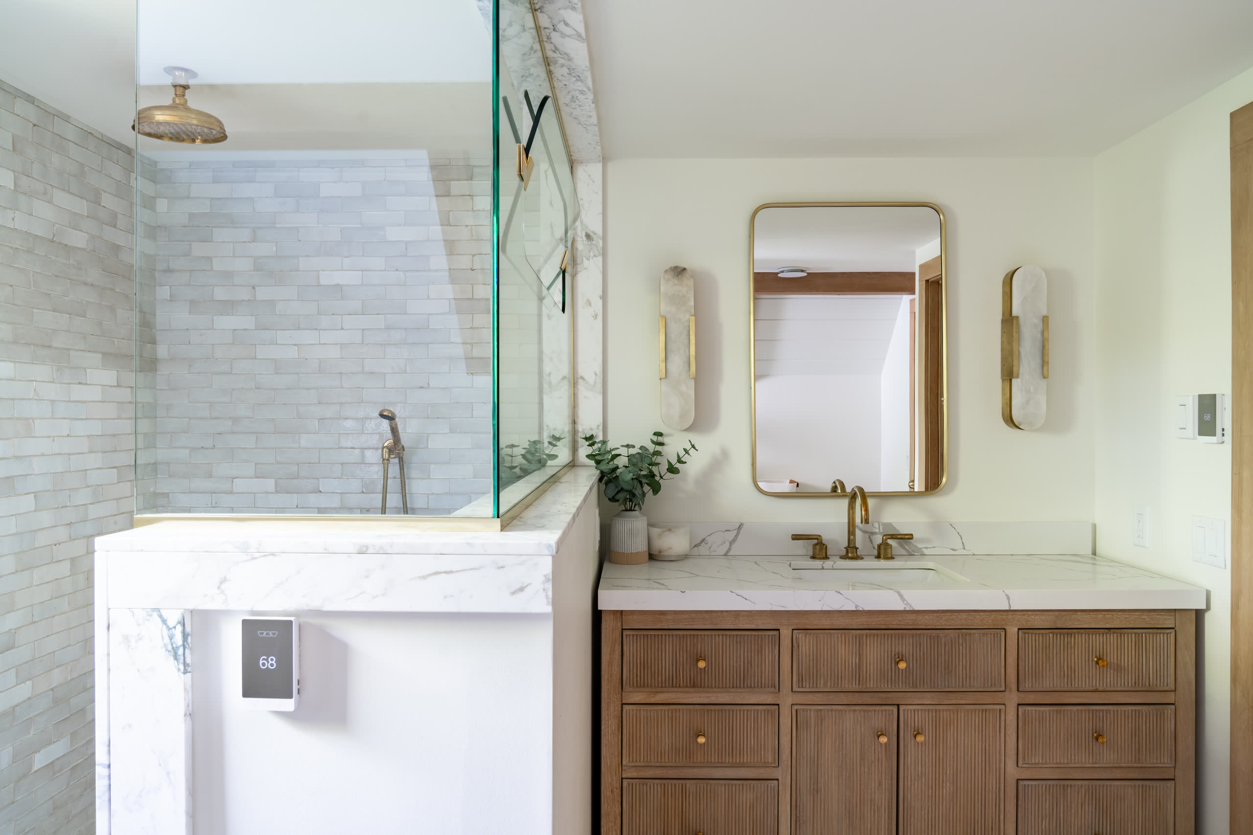 Tile and finish work detail by Winter Construction in Western Maine